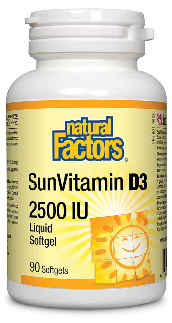 Natural Factors SunVitamin D3 2500IU Softgel - 1