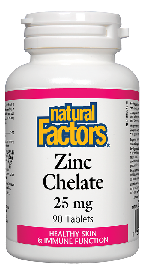 Natural Factors Zinc Chelate 25 mg 90 Tablets