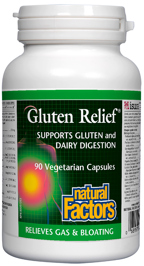 Natural Factors Gluten Relief 90 Vegetarian Capsules - 1