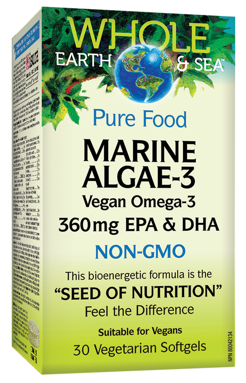 Natural Factors Whole Earth & Sea Marine DHA 30 Vegetarian Softgels