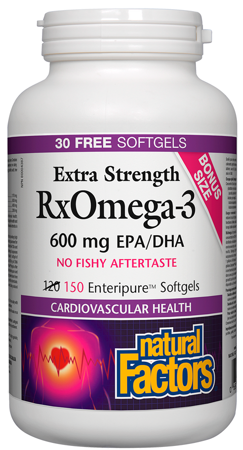Natural Factors RxOmega-3 600 mg 150 Bonus Softgel