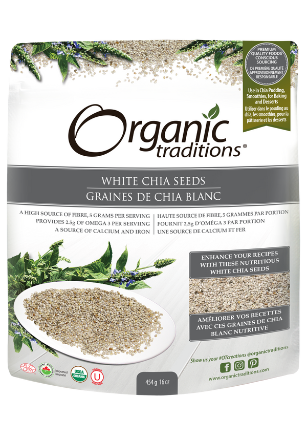 Organic Traditions White Chia Seeds 454g - 1