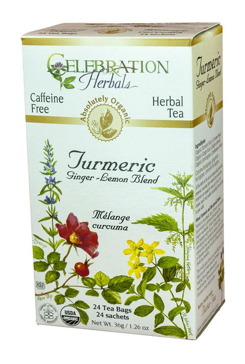Celebration Herbals Tumeric, Ginger-Lemon Blend 24 Tea Bags