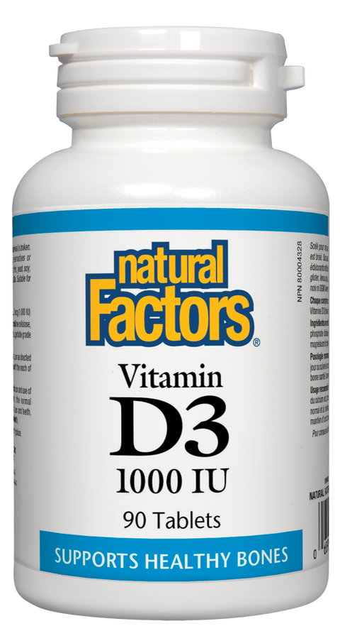 Natural Factors Vitamin D3 1000IU Tablets