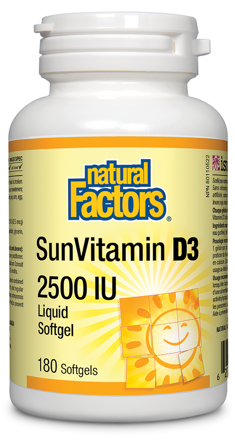 Natural Factors SunVitamin D3 2500IU Softgel - 0