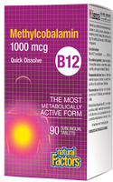 Natural Factors Methylcobalamin B12 1000mcg Sublingual Tablets - 1