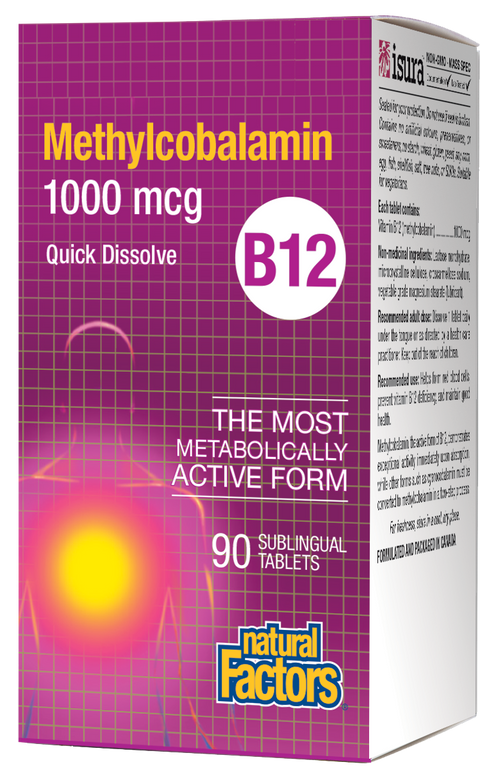 Natural Factors Methylcobalamin B12 1000mcg Sublingual Tablets