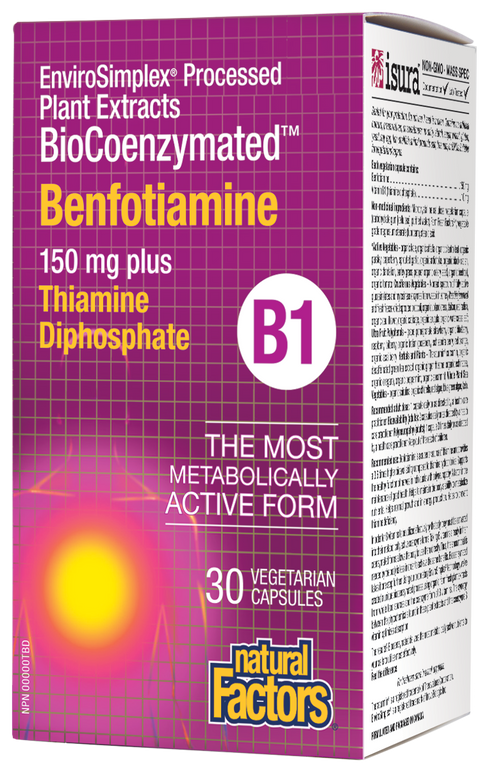 Natural Factors BioCoenzymated Benfotiamine B1 30 Veggie Caps