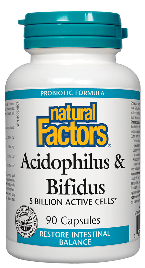 Natural Factors Acidophilus & Bifidus 5 Billion