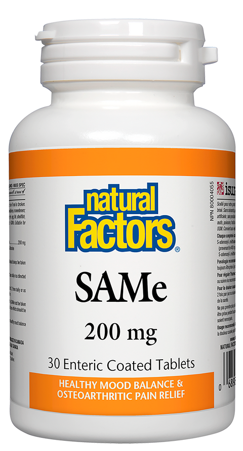 Natural Factors SAMe 200 mg Enteric Tablet