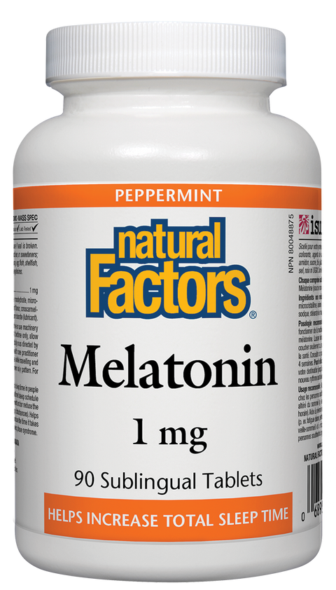 Natural Factors Melatonin 1mg Peppermint Sublingual