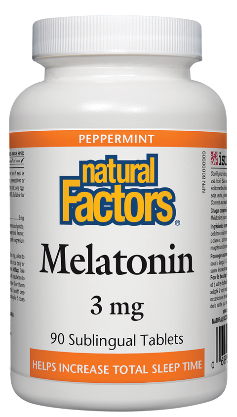 Natural Factors Melatonin 3mg Peppermint Sublingual