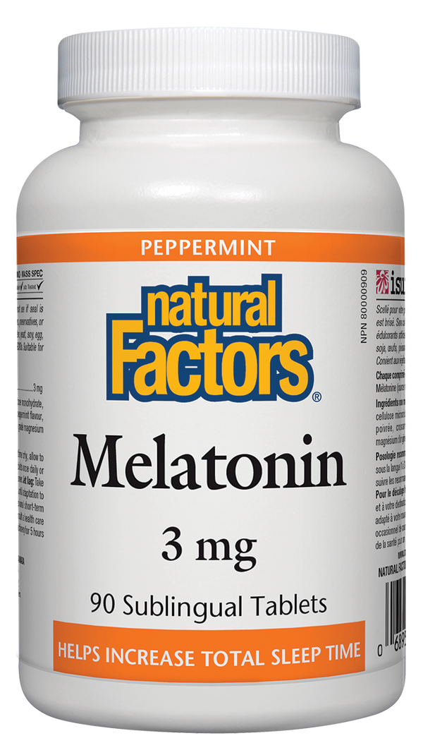 Natural Factors Melatonin 3mg Peppermint Sublingual - 1