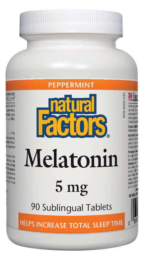 Natural Factors Melatonin 5mg Peppermint Sublingual