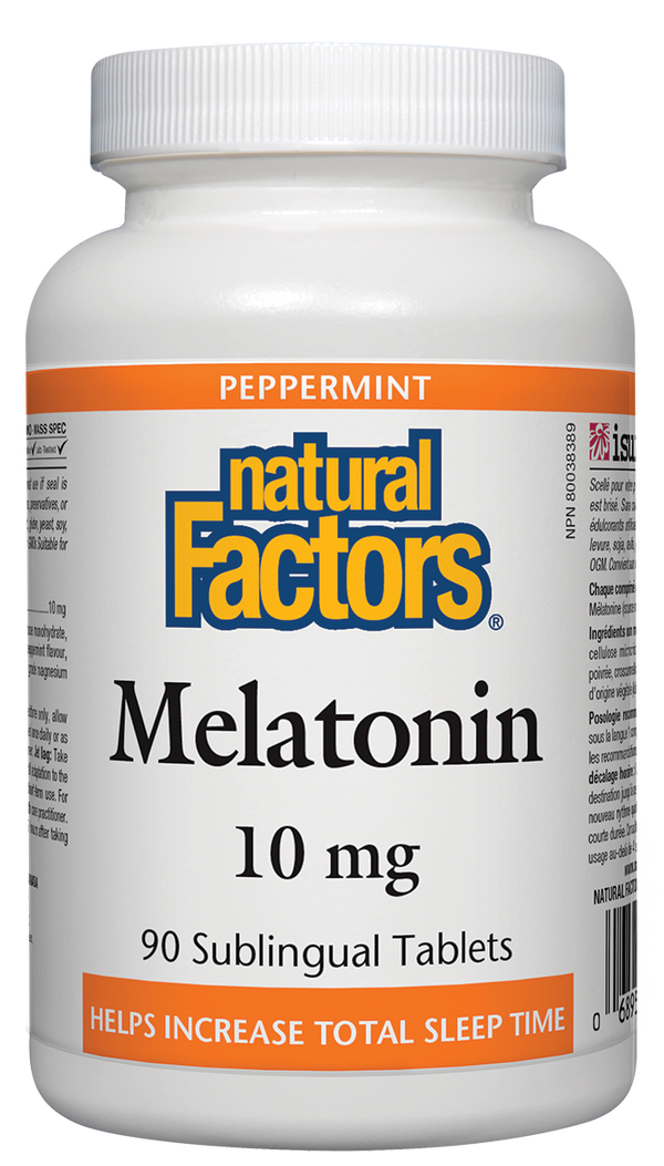Natural Factors Melatonin 10mg Peppermint Sublingual - 1