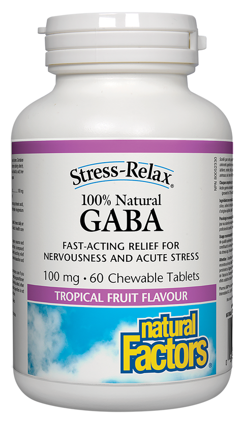 Natural Factors GABA 100 mg 60 Chewable Tablets