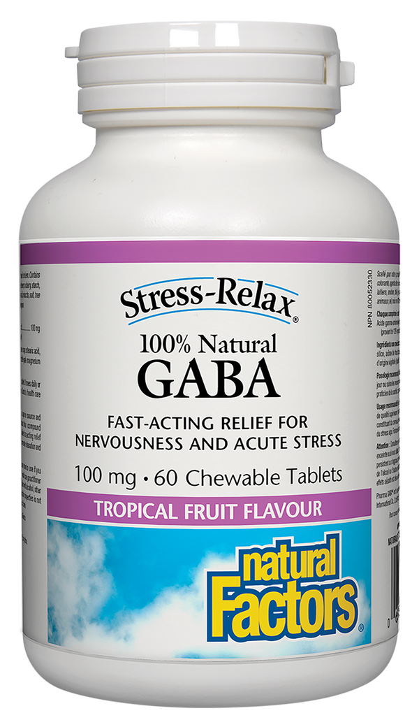 Natural Factors GABA 100 mg 60 Chewable Tablets - 1