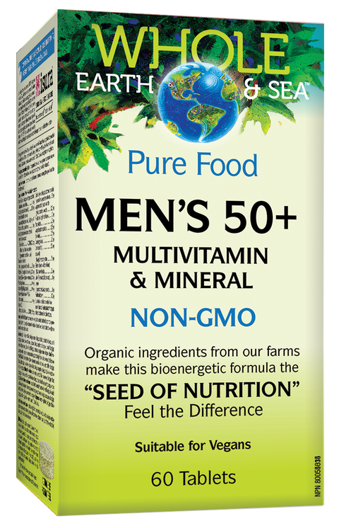 Natural Factors Whole Earth & Sea Men's 50+ Multivitamin & Mineral 60 Tablet