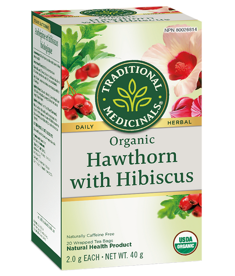 Traditional Medicinals Hawthorn with Hibiscus 20 Tea Bags