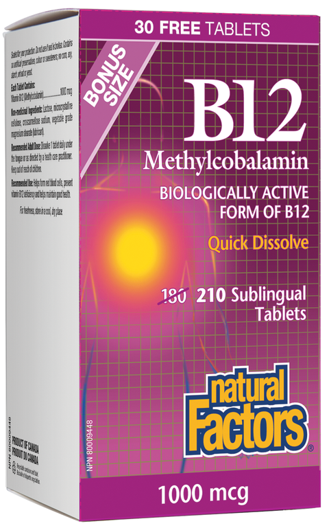 Natural Factors Methylcobalamin B12 1000mcg Sublingual Tablets - 0