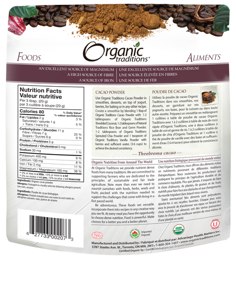 Organic Traditions Cacao Powder - 0