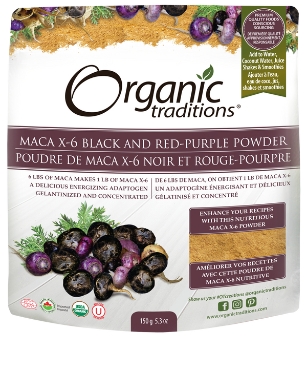 Organic Traditions Maca X-6 Black and Red-Purple Powder 150g - 1