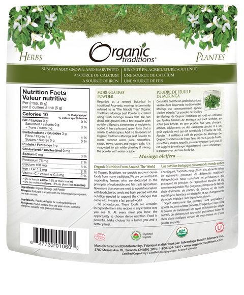 Organic Traditions Moringa Leaf Powder 200g - 0