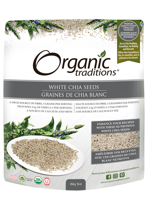 Organic Traditions White Chia Seeds 454g