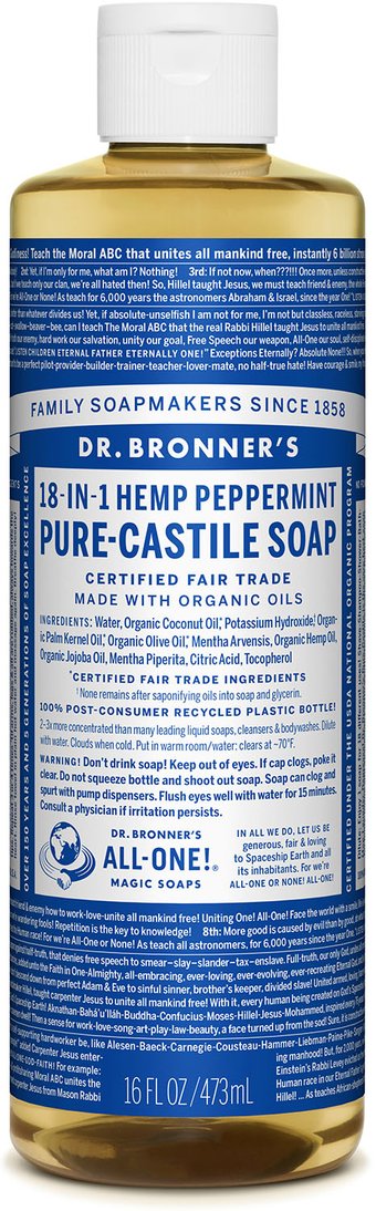 Dr. Bronner's All-One Pure-Castile Liquid Soap Peppermint - 0