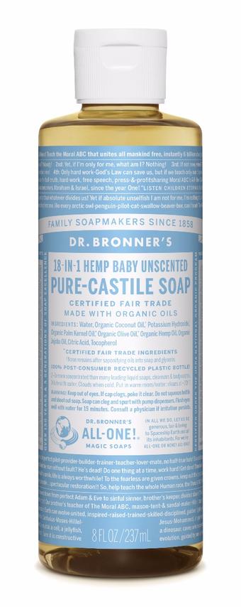 Dr. Bronner's All-One Pure-Castile Liquid Soap Baby Unscented