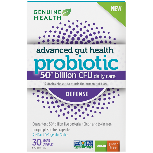 Genuine Health Advanced Gut Health Probiotic 50 billion CFU Defense - 1