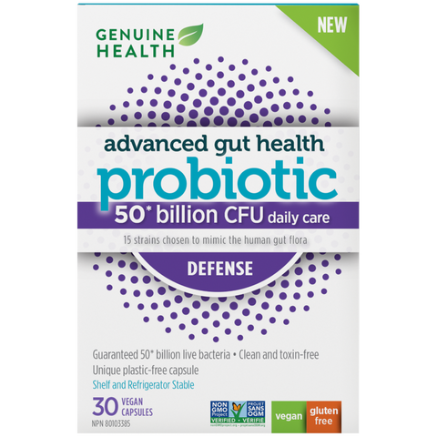 Genuine Health Advanced Gut Health Probiotic 50 billion CFU Defense