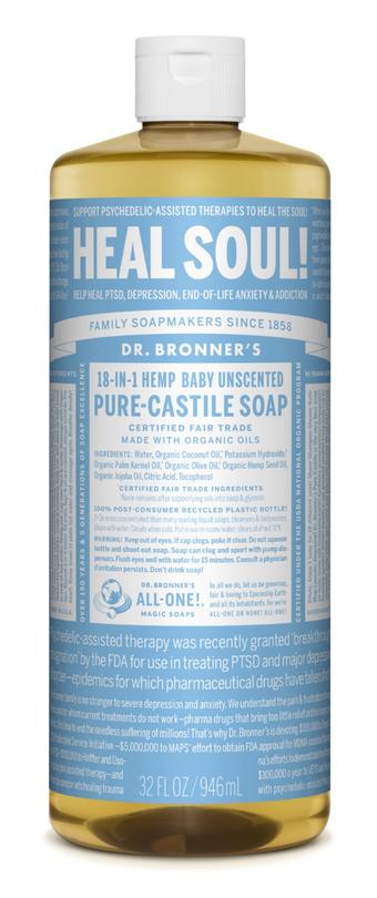Dr. Bronner's All-One Pure-Castile Liquid Soap Baby Unscented - 3