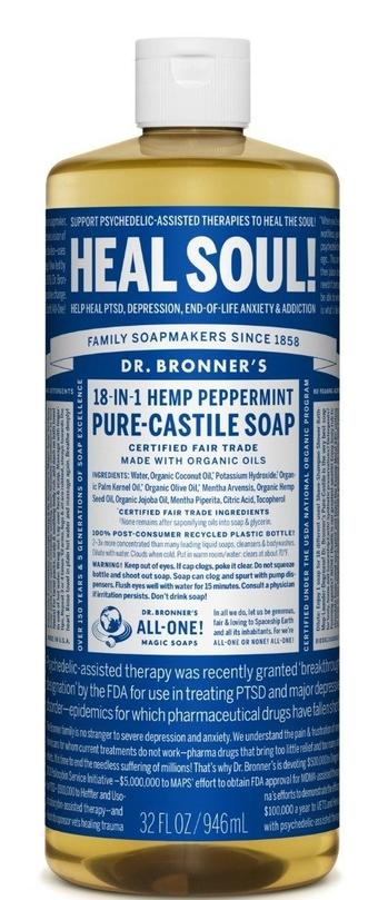 Dr. Bronner's All-One Pure-Castile Liquid Soap Peppermint - 3
