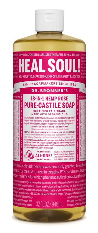 Dr. Bronner's All-One Pure-Castile Liquid Soap Rose - 3