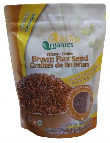 Gold Top Organics Whole Brown Flax Seed 454g